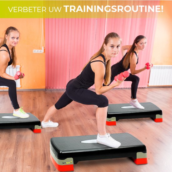 Aerobic Stepbank 3 niveaus zwart/rood | Store