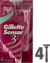 Gillette Sensor3 - 4 Stuks - Wegwerpscheermesjes