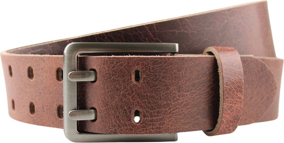 Fana Belts Leren Riem Donkerbruin - Jeansriem - Brede Riem 4.5 cm - Taillemaat 85