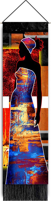 32.5x130cm-Afrikaanse vrouw silhouet tapijt / slaapzaal behang / slaapbank handdoek hoes / Home schilderij decoratie / muur opknoping - groot tapijt - kinderkamer - poster 20