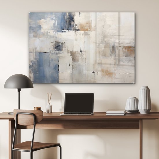 MuchoWow® Peinture sur verre 90x60 cm - Peinture sur verre acrylique - Aquarelle - Abstrait - Art - Photo sur verre - Décoration murale salon - Décoration murale chambre - Peintures