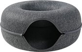 Tunnel Chats Valuestar - Jouets pour chats - Jouets pour chats - Maison pour chat - Panier pour chat - Cat Cave Donut - Anthracite - Taille L