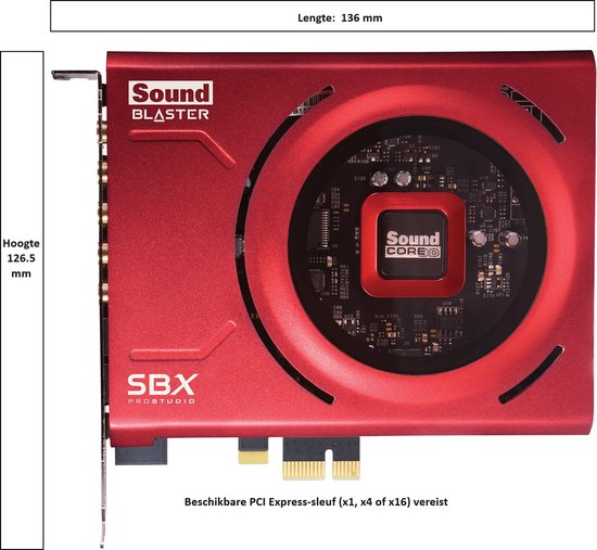 Placa de Som Interna Creative Sound Blaster Z SE, PCI-e, 24 bits/192