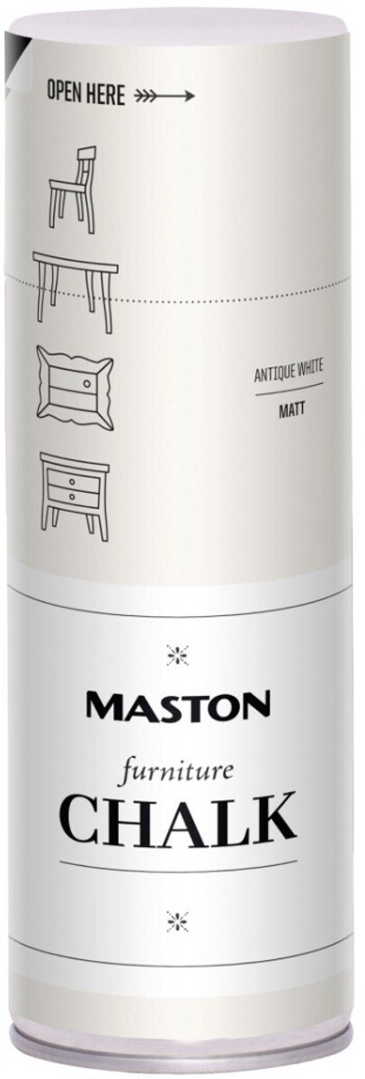 Maston Furniture Chalk - Mat - Antiek Wit - Verspuitbare Krijtverf - 400 ml - spuitbus verf