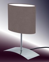 TrangoBedlampje 2018-04B *BROWNIE* Tafellamp met bruine stoffen kap incl. 1x E14 fitting voor LED-lampen, vensterbanklamp, bureaulamp, tafellamp, L: 20cm – B: 10cm - H: 30cm (zonder lamp)