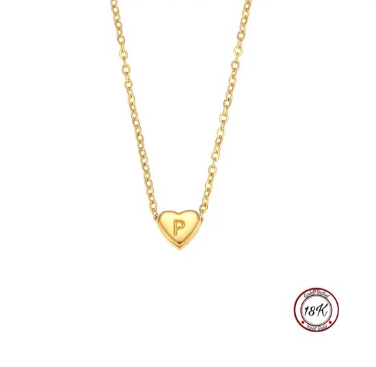 Soraro Initialen Ketting | Letter P | Minimaliste Kettingen Goudkleurig | 18K Goldplated | Goudkleurige Ketting | Cadeau voor Haar | Vrouwen Cadeau | Elegante Kettingen