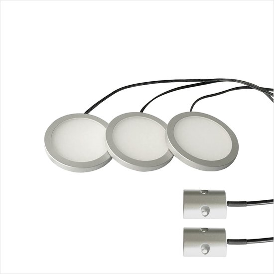 LETT® Opbouw LED Spotjes met Dubbele Deursensor - Set van 3 Lampjes - Automatische Kastverlichting