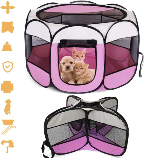 PETSFIT Opvouwbare puppyren met waterdichte bodem, voor kleine dieren