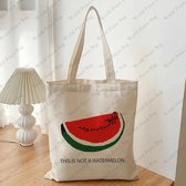 Schoudertas Free Palestine - Shopper Palestina - Boodschappentas - Fruit Patroon - Dit is geen Watermeloen - Gaza - 40x35 cm - Katoenen tas