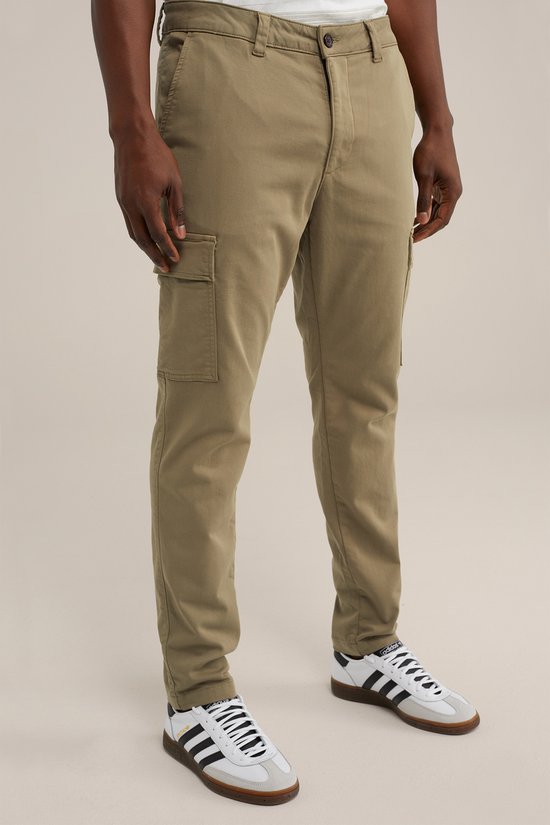 WE Fashion Heren tapered fit cargobroek met comfortstretch