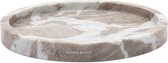 Riviera Maison Kaarsenplateau marmer ronde plateau wit/beige - Ferrara Marble decoratieschaal dia 30 cm