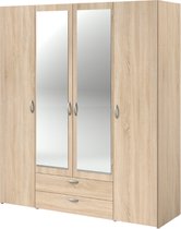 Opbergkast Salvador spiegels, 4 deuren & 2 laden - sonoma eik