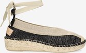 Shabbies Amsterdam Espadrille Palma Kimono Raffia Zwart - Maat 37