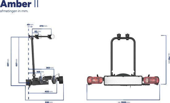 Pro-user Fietsendrager - Amber - 2 Fietsen van Pro — afbeelding 2
