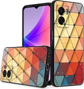 Silicone Hoesje Print - Backcover - Geschikt voor Oppo A77 5G - Marmer Triangle