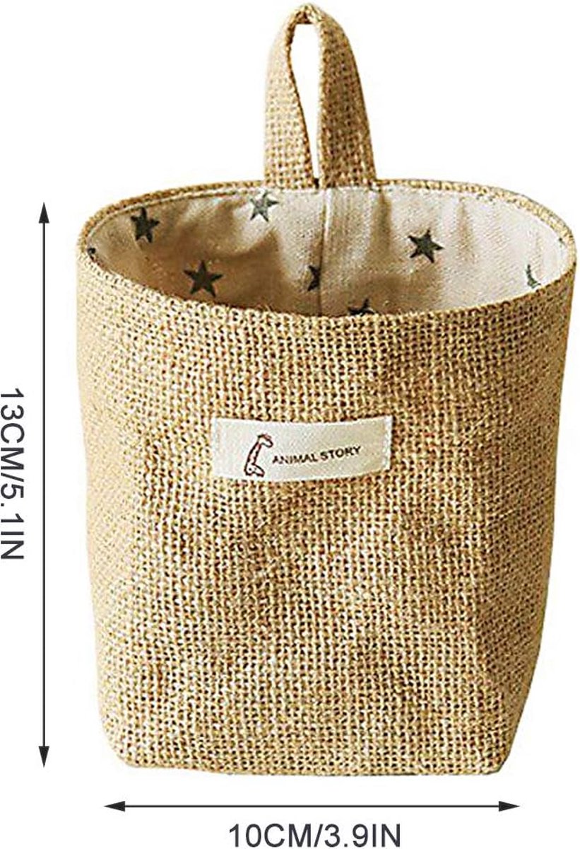 3 Pièces Panier De Rangement En Coton Et Lin - Suspendu, Pliable Et Lavable Pour Maison Et Bureau