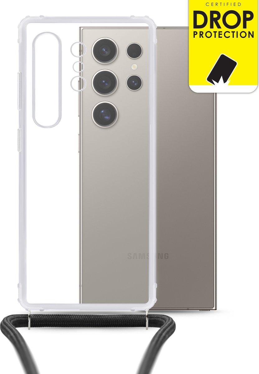My Style Doorzichtig Telefoonhoesje geschikt voor Samsung Galaxy S24 Ultra Flexibel TPU | My Style Loop Hoesje met koord | Doorzichtig Hoesje Galaxy S24 Ultra - Transparant