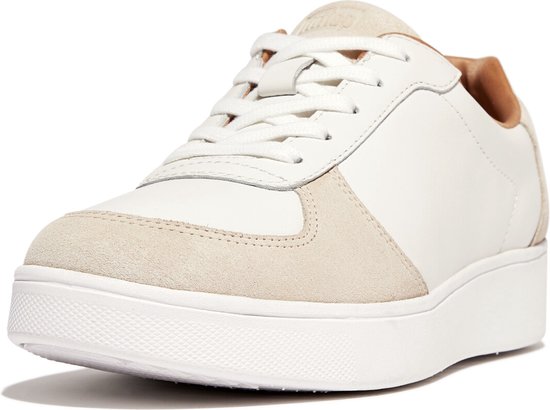 FitFlop Rally Leather/Suede Panel Sneakers WIT - Maat 40