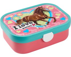 foto van Mepal lunchbox Campus – Broodtrommel met vakjes voor kinderen – Geschikt voor 4 boterhammen – My Horse