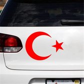 Drapeau Turc - Turquie - Autocollant - Autocollant voiture - Hauteur 15 cm Largeur 12 cm