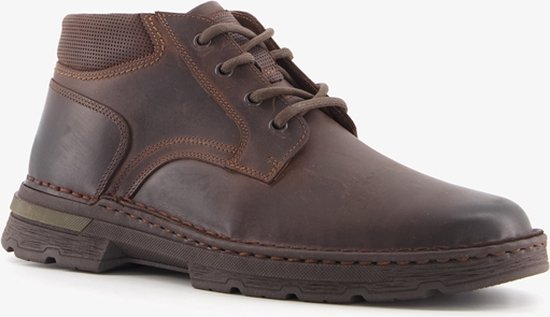 Hush Puppies leren heren veterboots donkerbruin - Maat 40 - Uitneembare zool