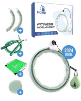 Hozie® Verstelbare Fitness Hoelahoep Met Gewicht - Massage Hoelahoep - Incl. Accessoires - Groen