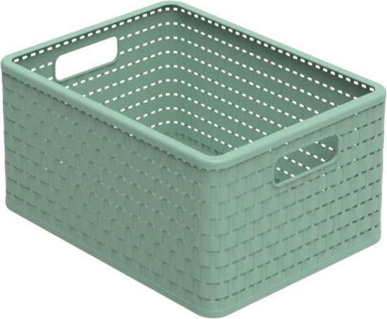 Rotho Country Opbergdoos 18l in rotan-look, Kunststof (PP) BPA-vrij, antraciet, A4/18l (36.8 x 27.8 x 19.1 cm