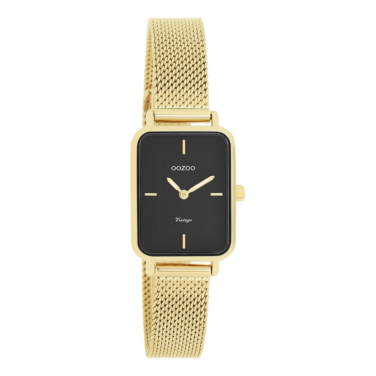 Goudkleurige OOZOO horloge met goudkleurige metalen mesh armband - C20354