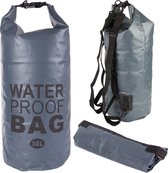 Drybag 30 liter - Grijs - Rugzak waterdicht - Droogtas zwemmen - Tas strand