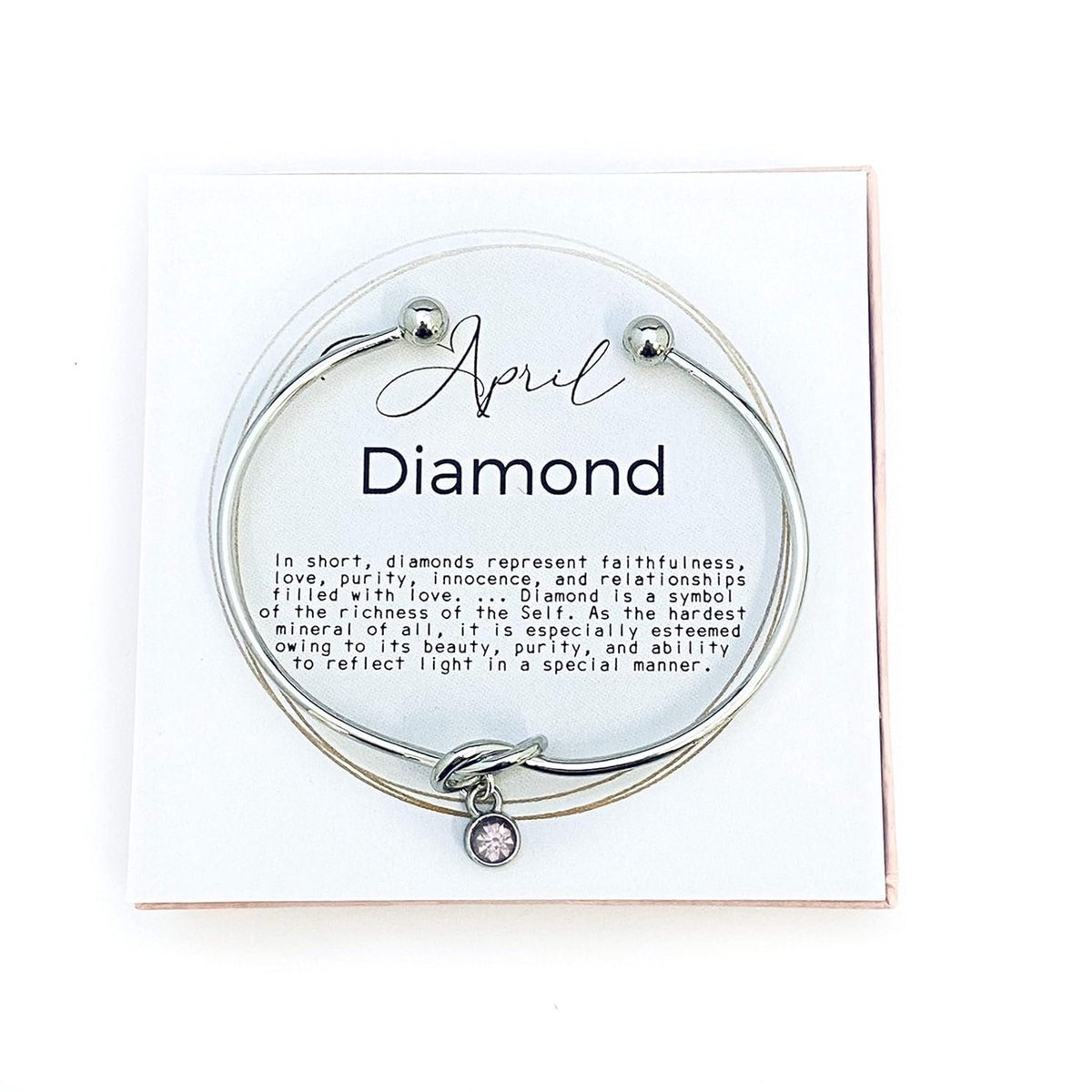 April Geboortesteen armband, Verjaardagscadeau armband bangle met Diamant kristal, Verjaardags armband, Cadeau voor moeder zus vriendin