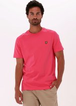 Lyle & Scott Plain T-shirt Polo's & T-shirts Heren - Polo shirt - Roze - Maat XS