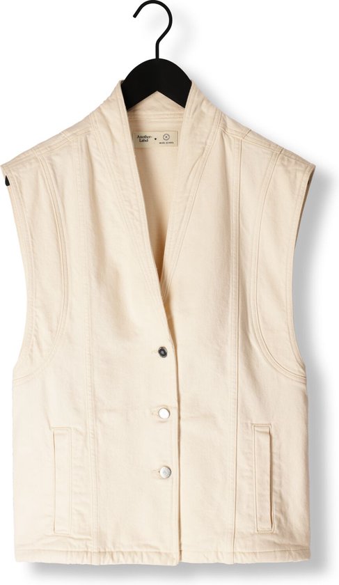 Another Label Unni Denim Vest Blazers Femme - Blanc cassé - Taille L