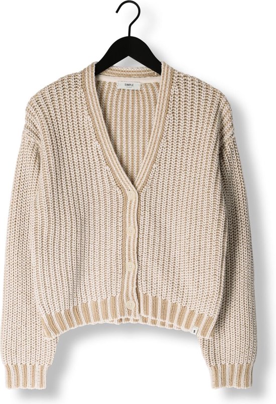 Simple Knit-co-nuk-24-1 Pulls et Gilets Femme - Pull - Sweat à capuche - Cardigan - Écru - Taille XL