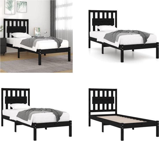 vidaXL Bedframe met hoofdeinde bewerkt hout sonoma eiken 100x200 cm, bed, bed ombouw, eenpersoonsbed, bedbodem, slaapkamermeubel, 1 persoonsbed