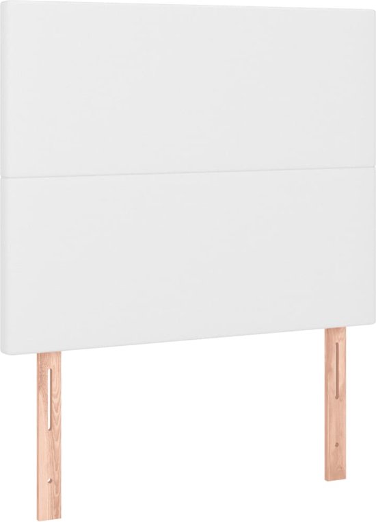 vidaXL Cadre de lit avec tête de lit Simili cuir Blanc 120x200 cm - Cadre de lit avec tête de lit - Encadrements de lit avec têtes de lit - Cadre de lit - Lit