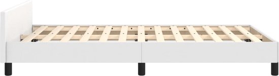 vidaXL Cadre de lit avec tête de lit Simili cuir Blanc 120x200 cm - Cadre de lit avec tête de lit - Encadrements de lit avec têtes de lit - Cadre de lit - Lit