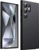 AziLine Zwarte Silicone Case Geschikt voor Samsung Galaxy S24 Ultra - AziLine Zwarte Bescherming Hoesje - Premium Zwarte Backcover geschikt voor Samsung Galaxy S24 Ultra