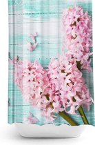 Casabueno - Douchegordijn 180x200 cm - Bloemenpatroon - Lilac - Digitale Print - Badkamer Gordijn - Shower Curtain - Waterdicht - Sneldrogend en Anti Schimmel -Wasbaar
