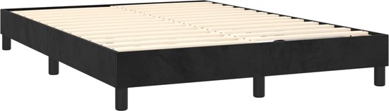vidaXL Boxspring avec matelas Velours Noir 140x200 cm - Boxspring - Sommiers - Lit - Meubles de couchage