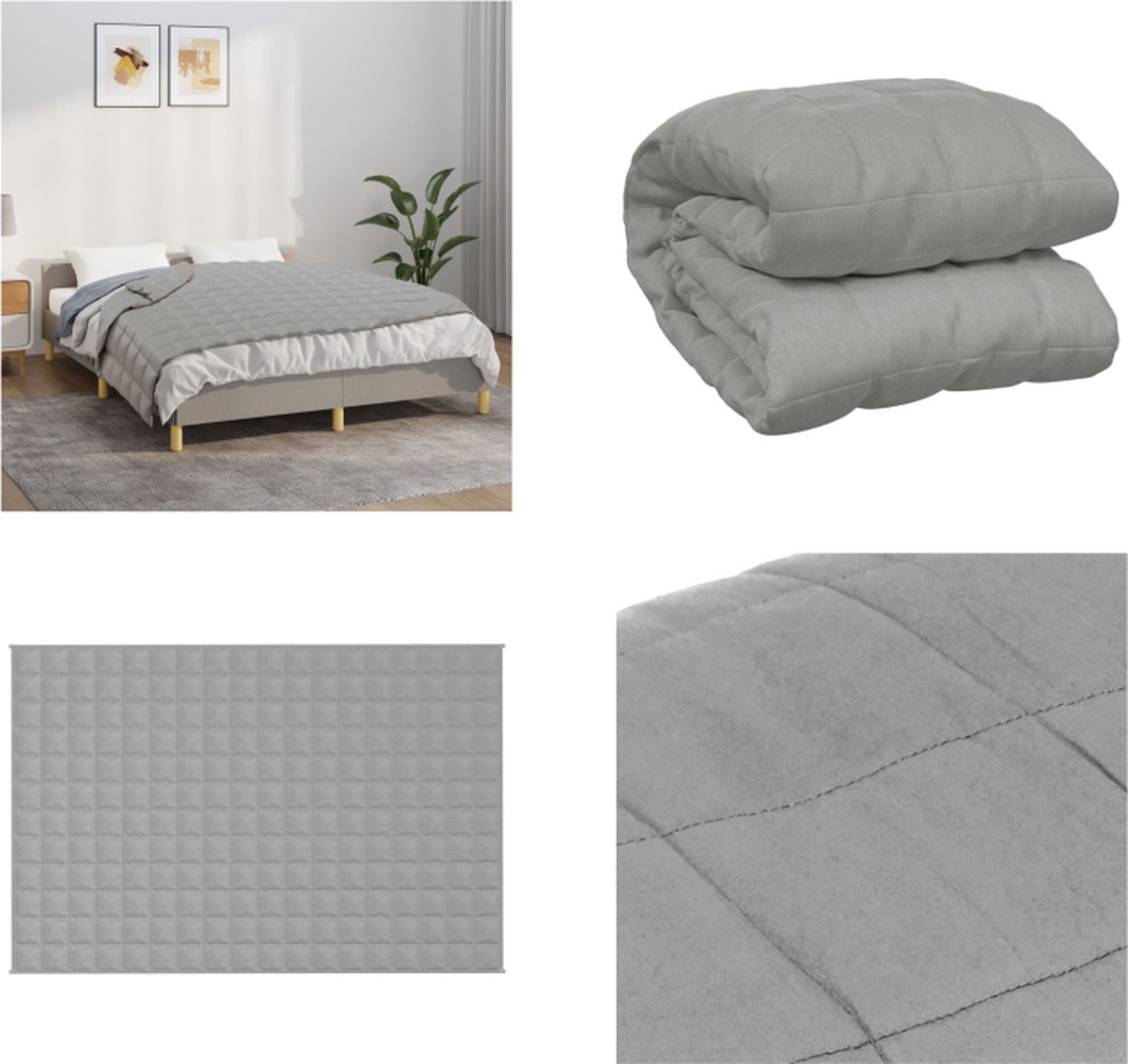 vidaXL - Verzwaringsdeken - 122x183 - cm - 5 - kg - stof - grijs