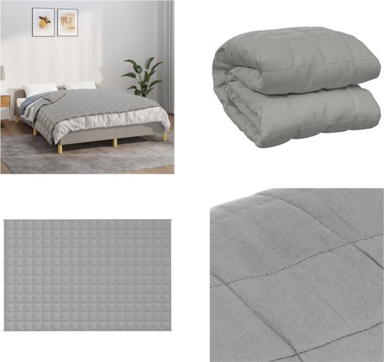 vidaXL Couverture lestée 122x183 cm 5 kg Tissu Gris - Couverture lestée - Couvertures lestées - Couverture - Beddengoed