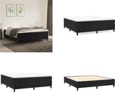 vidaXL Boxspringframe fluweel zwart 160x200 cm - Boxspring Bed Frame - Boxspring Bed Frames - Bed - Slaapkamer Meubels