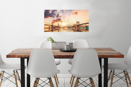 Affiche deux ponts New York 60x40 cm - Tirage photo sur Poster (décoration murale salon / chambre) / Poster Villes