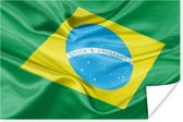 Poster Close-up van de vlag van Brazilië - 180x120 cm XXL