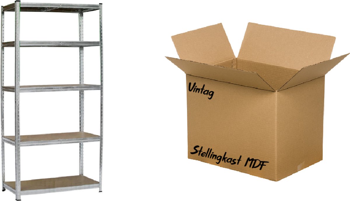 Keter Kunststof Stellingkast - Opbergrek - 120x40x187cm - Zwart