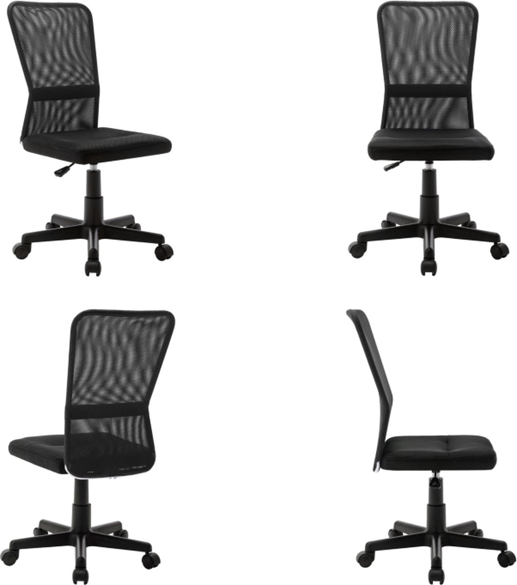 vidaXL Kantoorstoel 44x52x100 cm mesh stof zwart - Bureaustoel - Bureaustoelen - Stoel - Stoelen