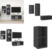 vidaXL 3-delige Tv-meubelset spaanplaat grijs - Tv-kastenset - Tv-kastensets - Tv-kasten - Tv-meubelset