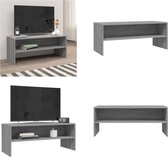vidaXL Tv-meubel 100x40x40 cm bewerkt hout grijs sonoma eikenkleurig - Tv Meubel - Tv Meubels - Tv Kast - Tv Kasten