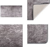 vidaXL Vloerkleed wasbaar anti-slip 190x300 cm grijs - Vloerkleed - Vloerkleden - Loper Vloerkleed - Loper Vloerkleden