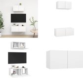 vidaXL 2-delige Tv-meubelset spaanplaat wit - Tv-kastenset - Tv-kastensets - Tv-kasten - Tv-meubelset
